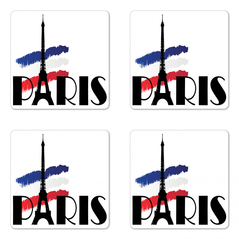 Paris Eiffel Tower Image Coaster Set Of Four