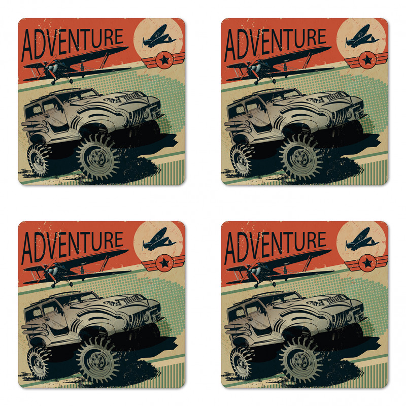 Strong Vehicle Planes Coaster Set Of Four
