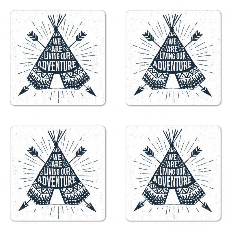 Teepee with Arrows Coaster Set Of Four