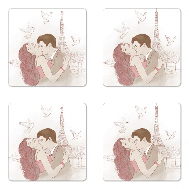 Romantic Man and Woman Coaster Set Of Four