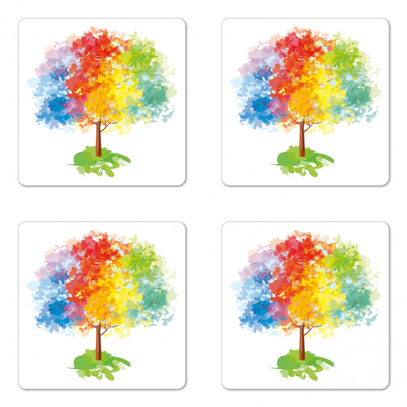 Abstract Tree Nature Coaster Set Of Four