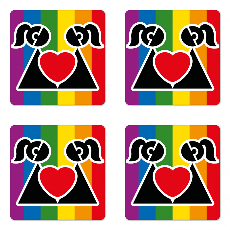 Love Wins Gay Couple Coaster Set Of Four