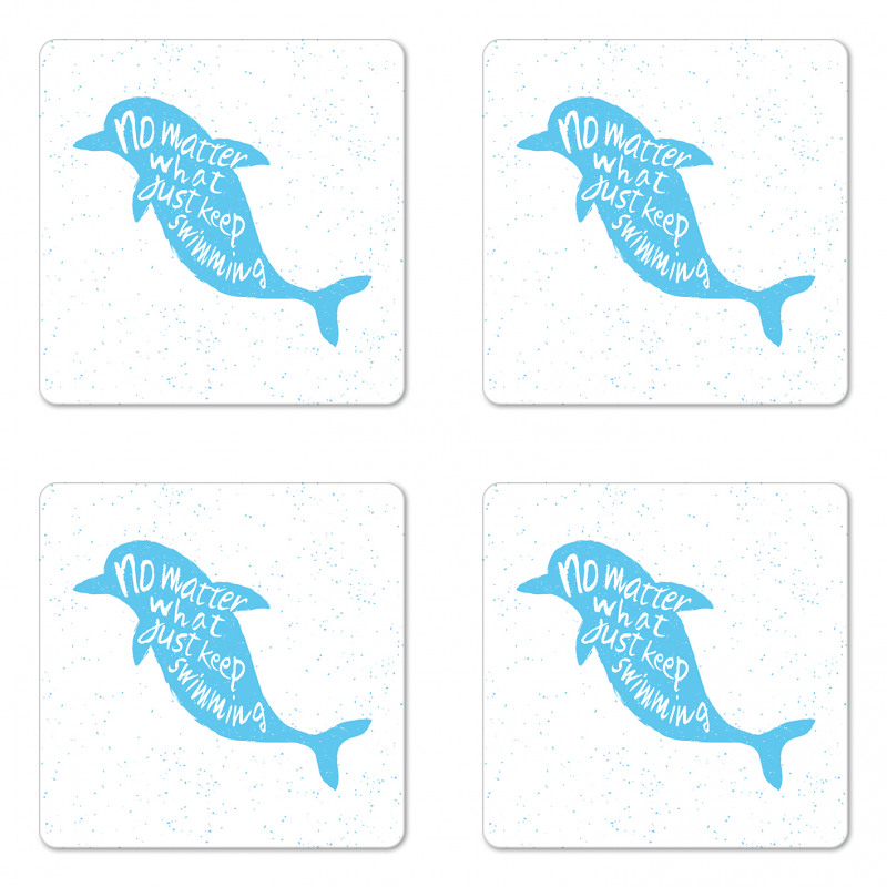 Hand Drawn Sea Mammal Coaster Set Of Four