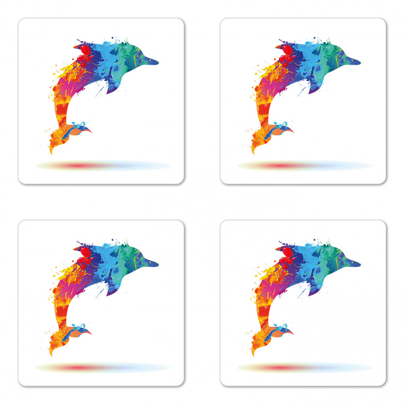 Vibrant Ocean Mammal Coaster Set Of Four