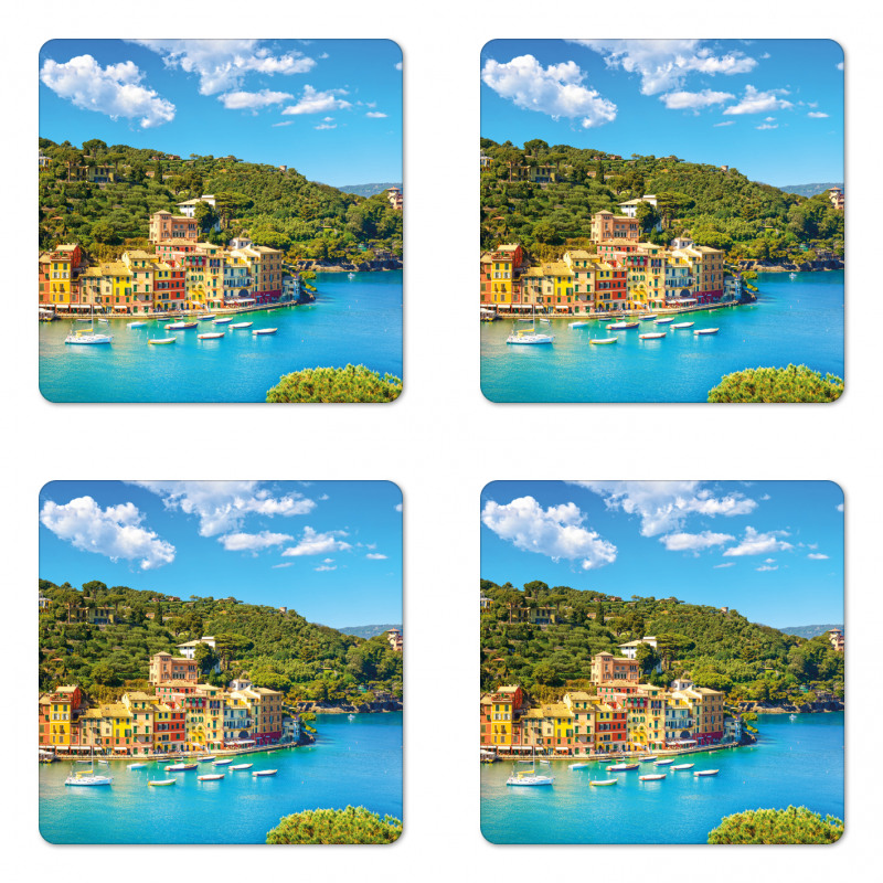 Portofino Panoramic View Coaster Set Of Four