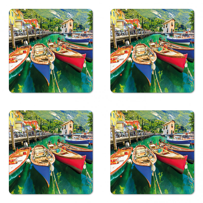 Garda Torbole Town Photo Coaster Set Of Four