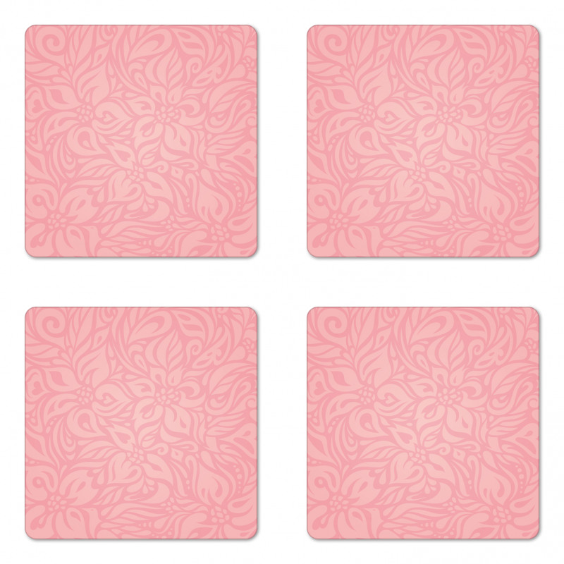 Floral Abstract Artwork Coaster Set Of Four