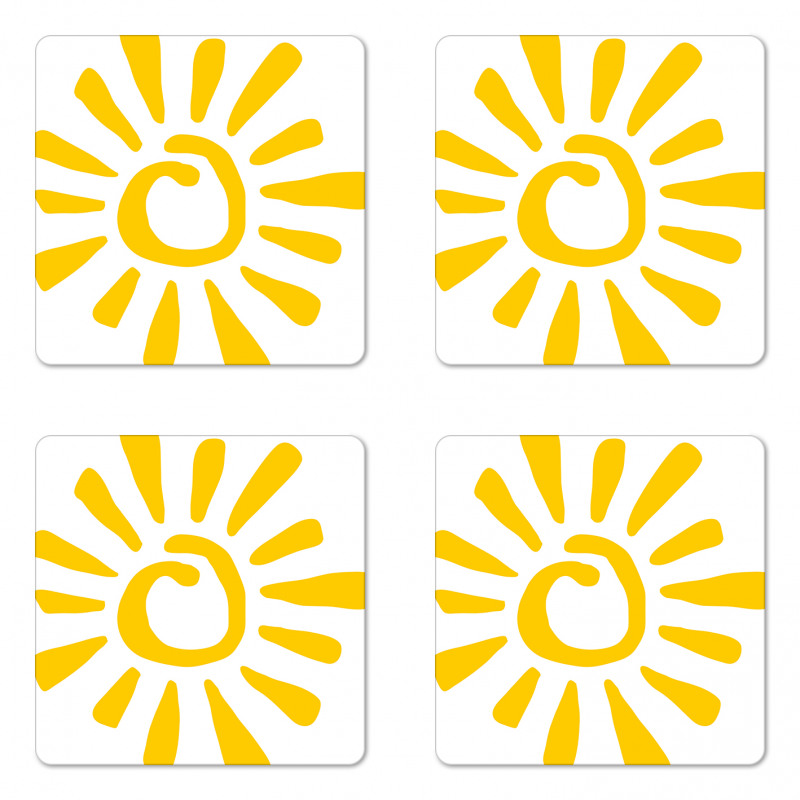 Doodle Sun Burst Summer Coaster Set Of Four