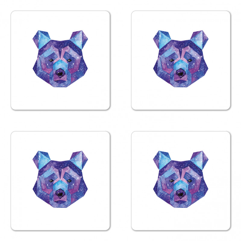 Cosmic Polygonal Portrait Coaster Set Of Four