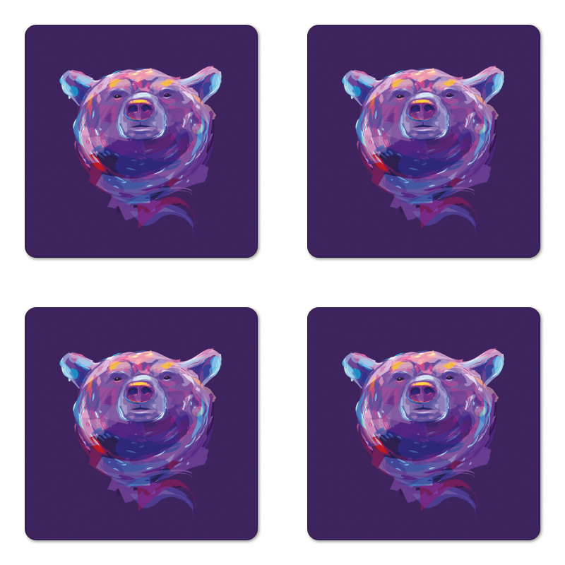 Mascot Face Brushstrokes Coaster Set Of Four