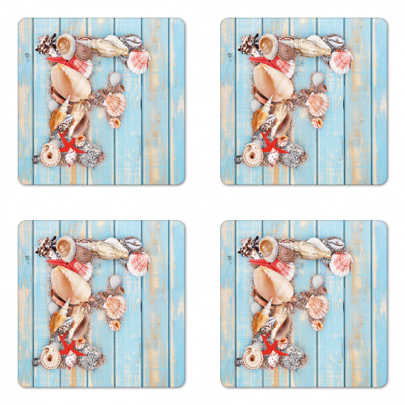 Coastal Soft Colored Coaster Set Of Four