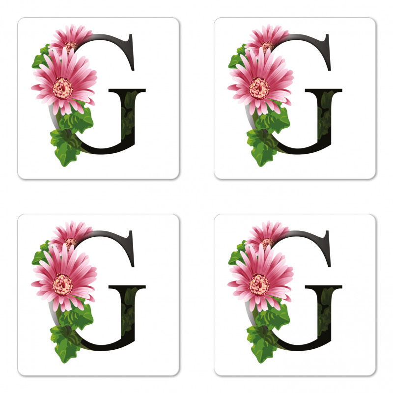 Gerbera Blossom G Font Coaster Set Of Four