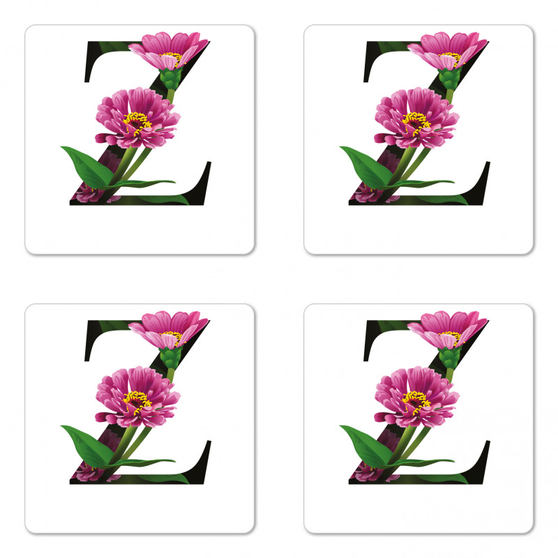 Zinnia Petals Leaves Z Coaster Set Of Four