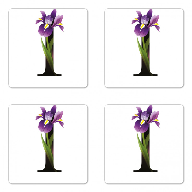 Iris Flowers Capital I Coaster Set Of Four