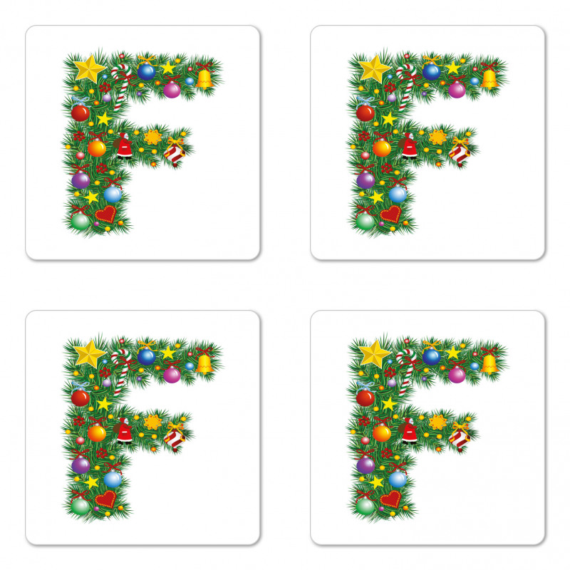 Chirstmas Bells Santa Coaster Set Of Four