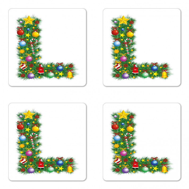 Pine Tree Majuscule L Coaster Set Of Four