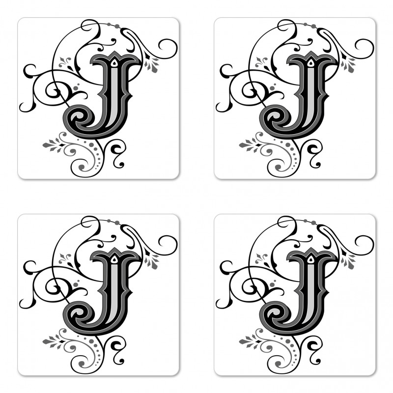 Noble Royal Initials J Coaster Set Of Four