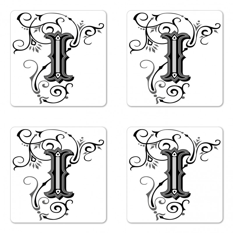 Capitalized Abstract I Coaster Set Of Four