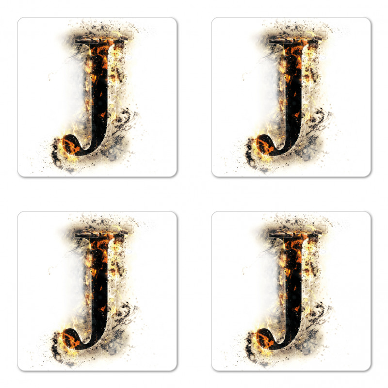 Majusclue J Burning Coaster Set Of Four