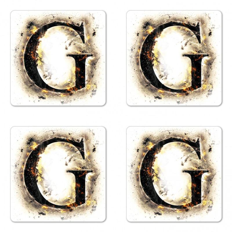 Blaze Alphabet Burnt Coaster Set Of Four