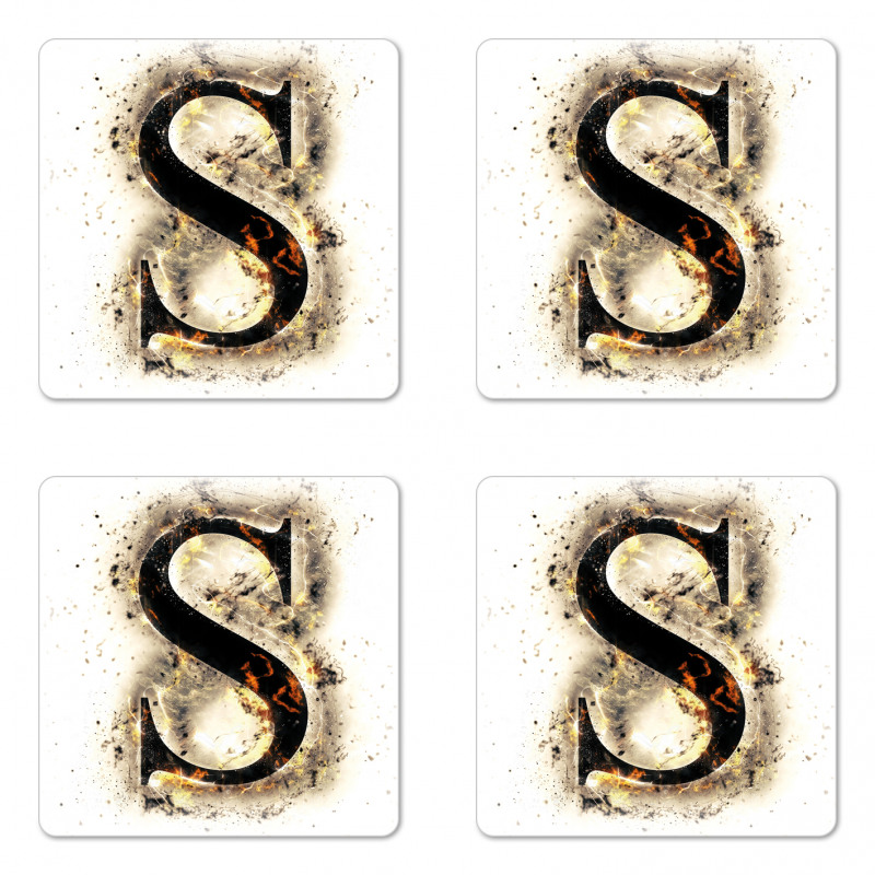 Uppercase S Fiery Hot Coaster Set Of Four