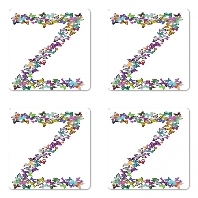 Multicolored Animal Z Coaster Set Of Four