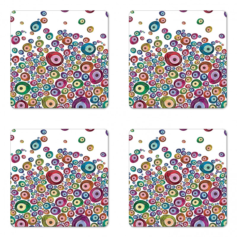 Evil Eye Pattern Coaster Set Of Four