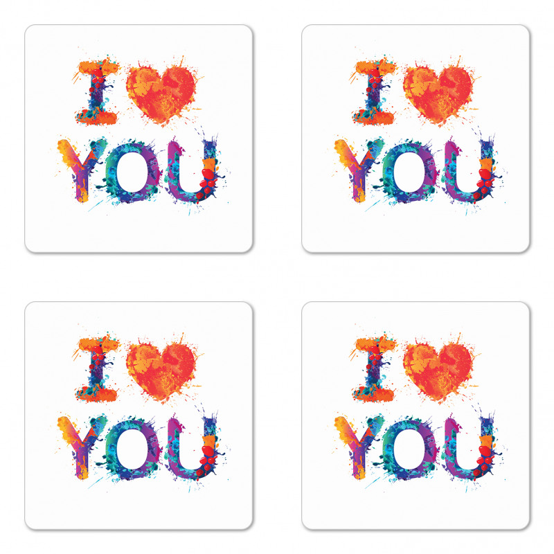 Watercolor Phrase Coaster Set Of Four