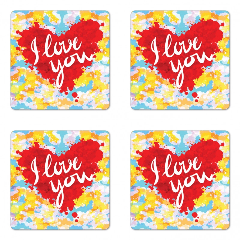 Brushstroke Message Coaster Set Of Four