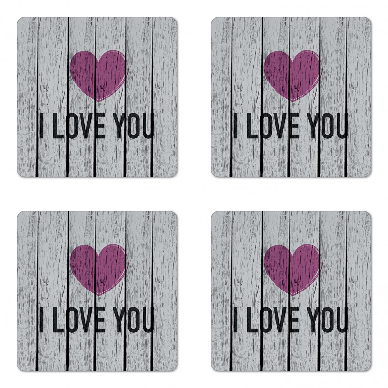 Words on Wood Planks Coaster Set Of Four