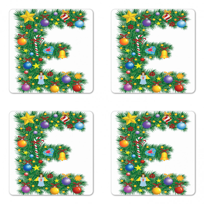 Capitalized E Big Star Coaster Set Of Four