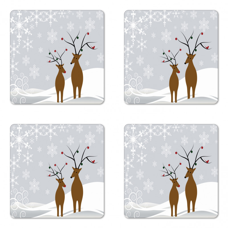 Reindeers Noel Coaster Set Of Four