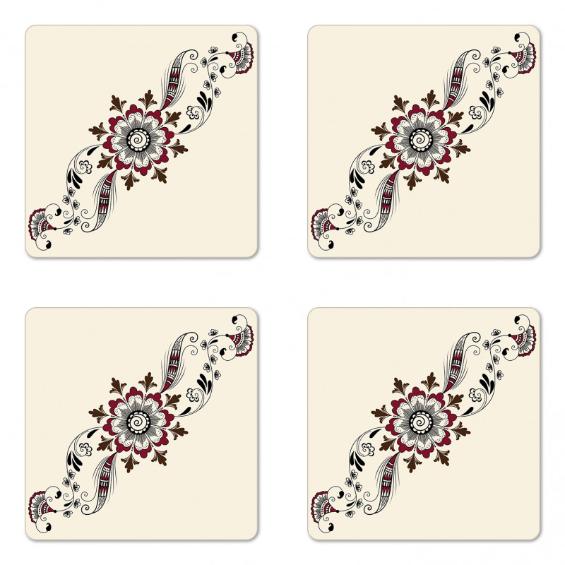 Floral Pattern Coaster Set Of Four