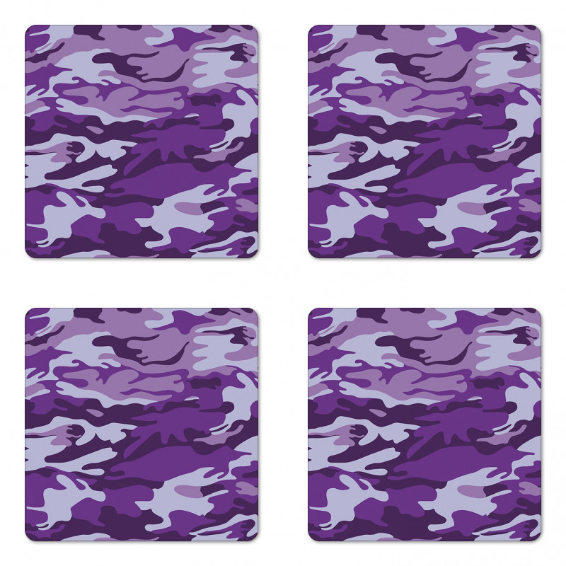 Purple Toned Waves Coaster Set Of Four