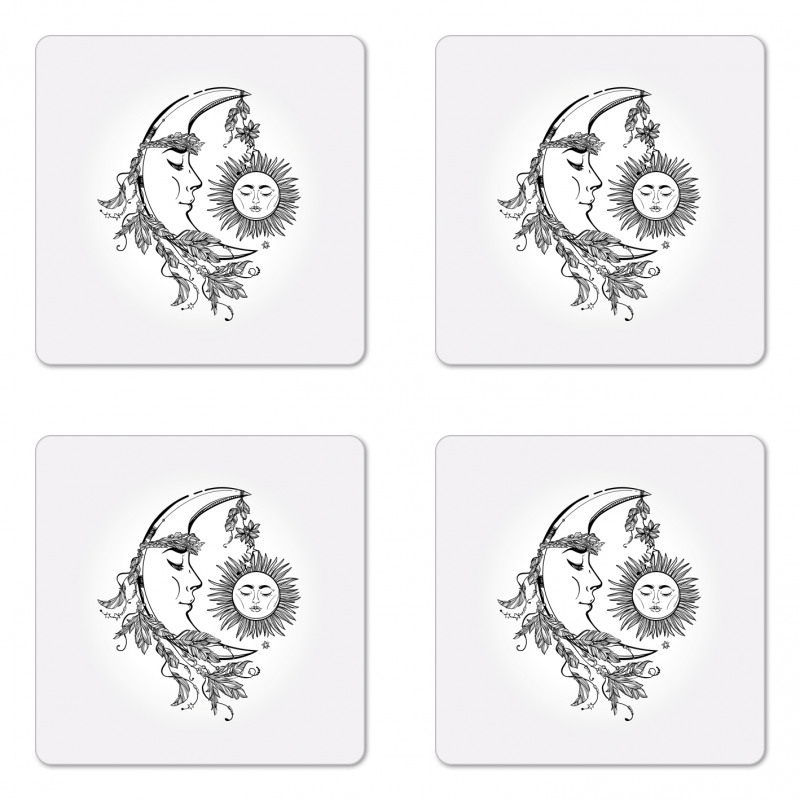 Feathers Ornate Lunar Sky Coaster Set Of Four