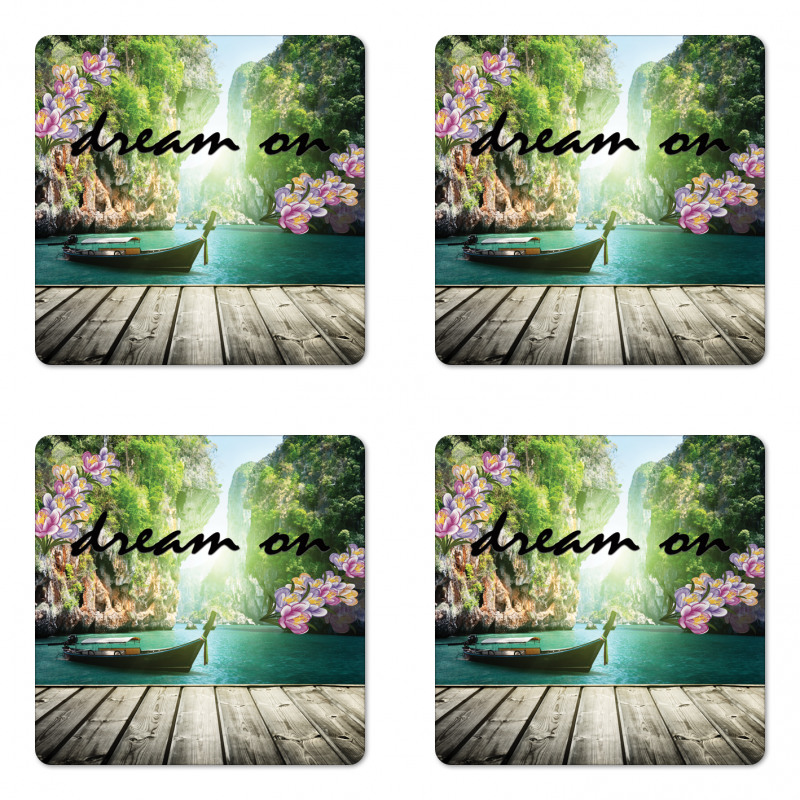 Idyllic Themed Boat Coaster Set Of Four