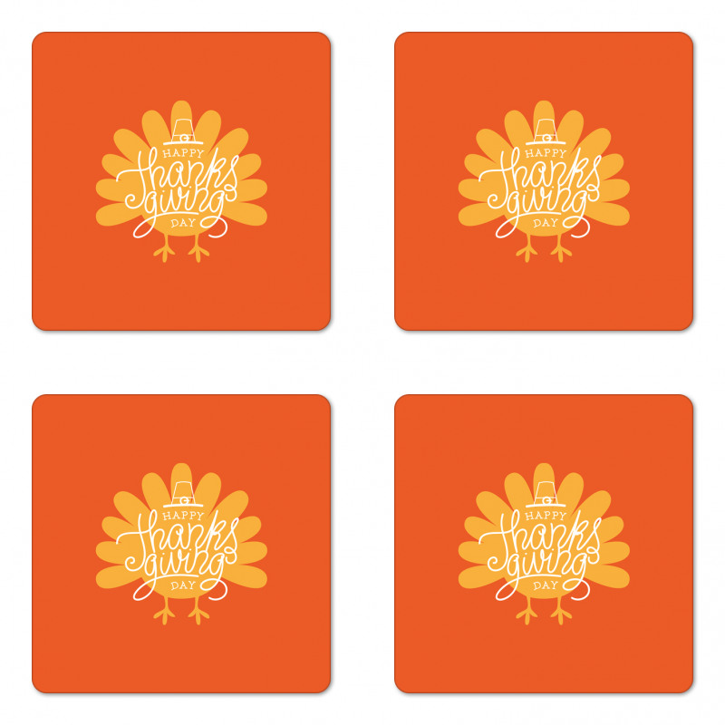 Poultry Silhouette Fall Coaster Set Of Four