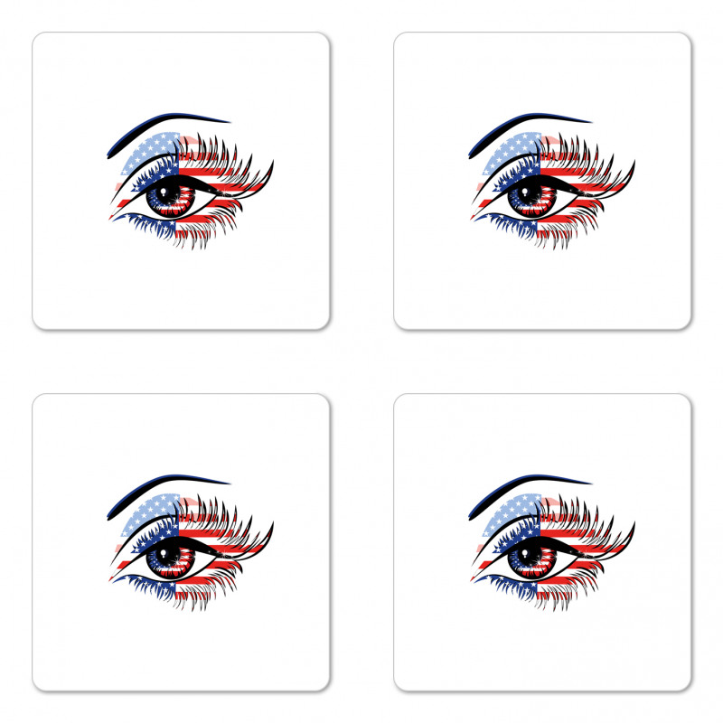 USA Flag Female Eye Coaster Set Of Four