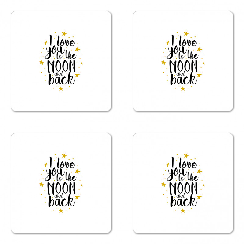 Doodle Stars and Words Coaster Set Of Four