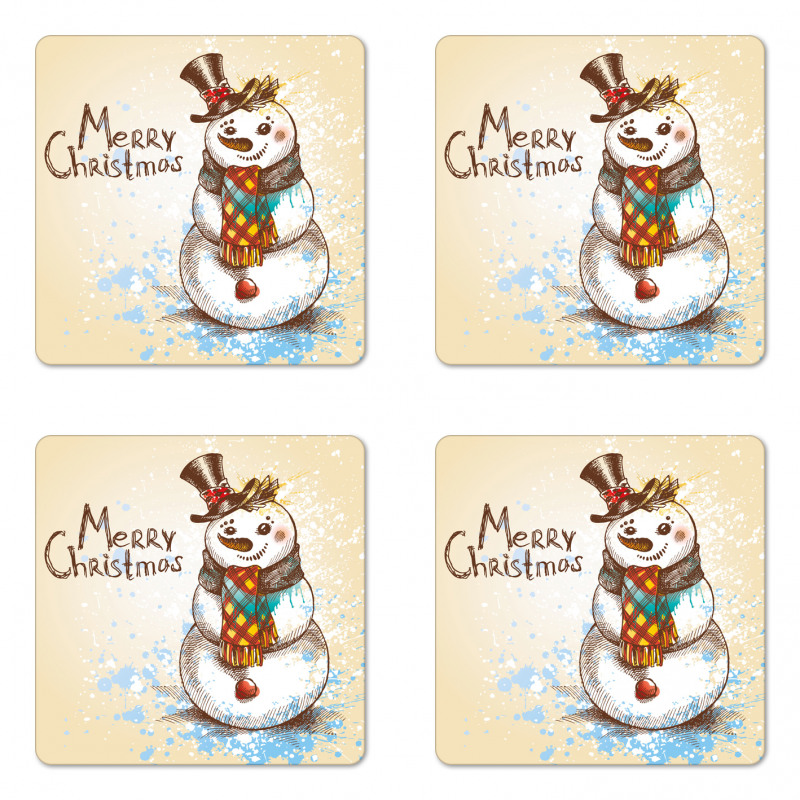 Xmas Sketch Coaster Set Of Four