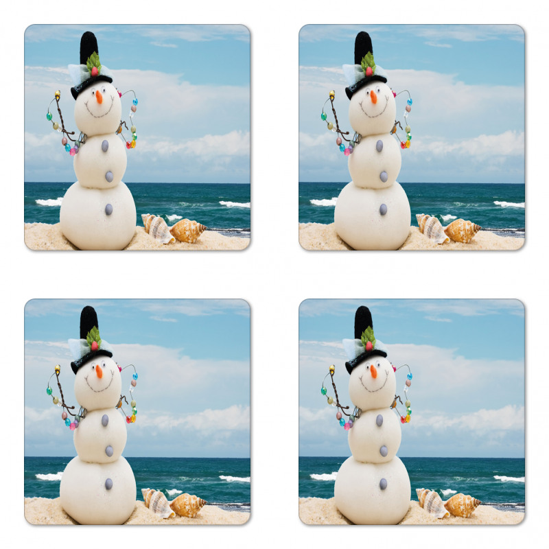 Winter Vacation Coastal Coaster Set Of Four