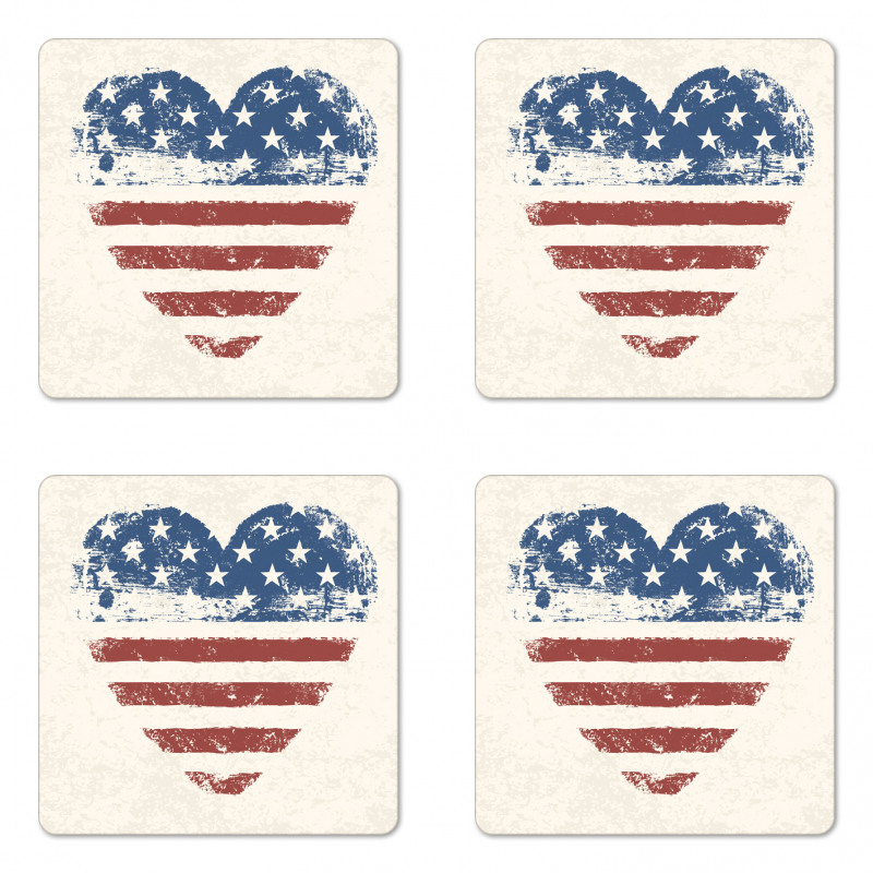 Patriotic Flag USA Coaster Set Of Four