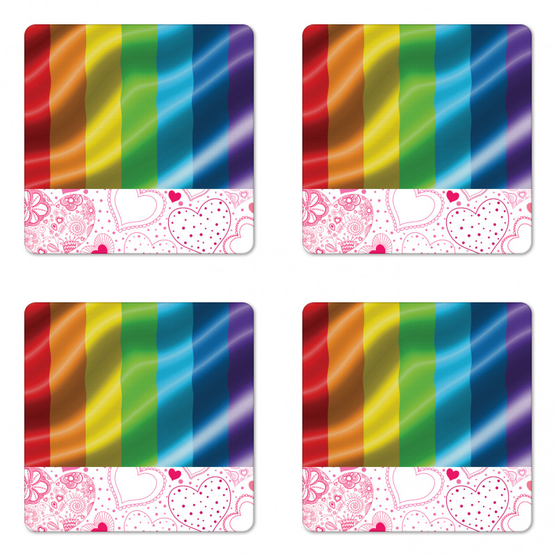 Pride Flag Inspired Design Coaster Set Of Four