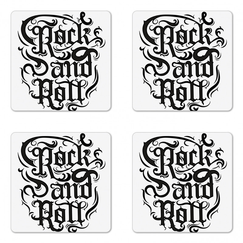 Vintage Rock 'n' Roll Coaster Set Of Four