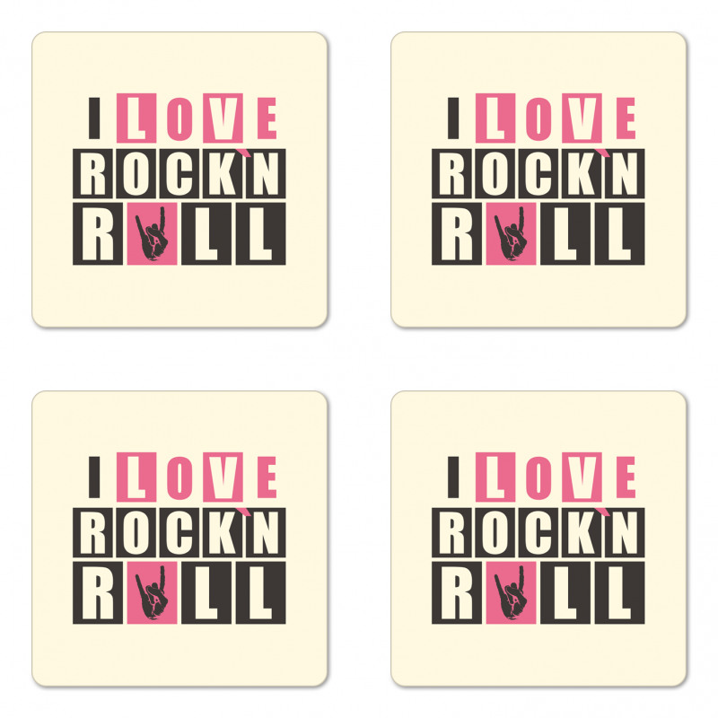 Retro Slogan Grunge Coaster Set Of Four