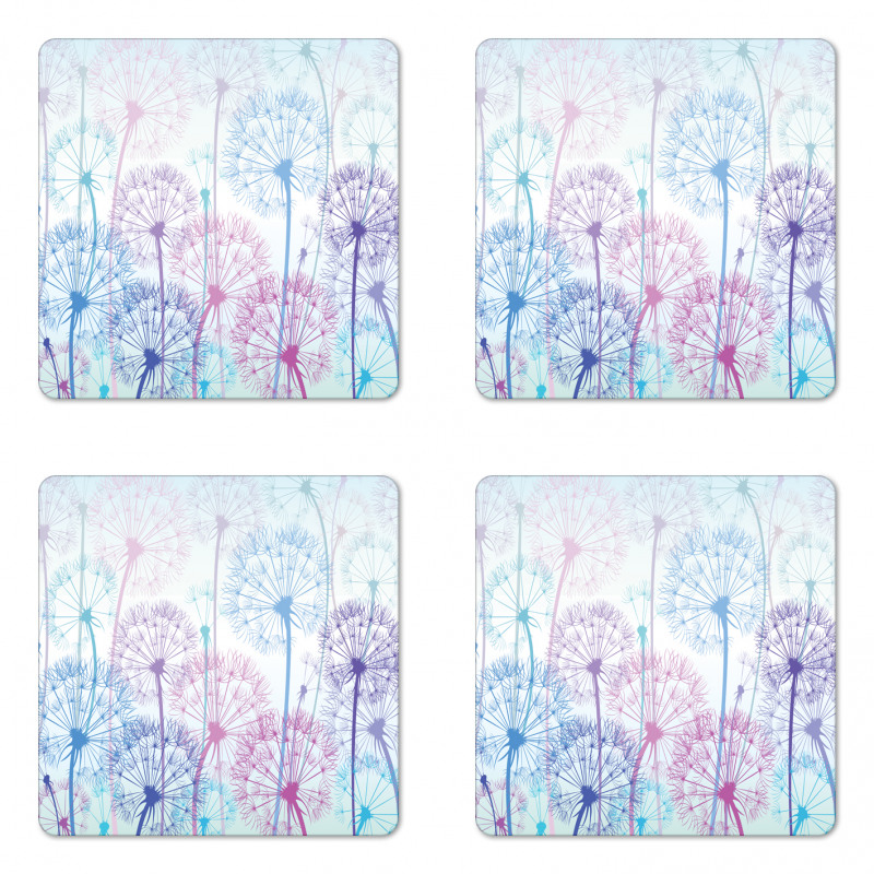 Abstract Flora Design Coaster Set Of Four