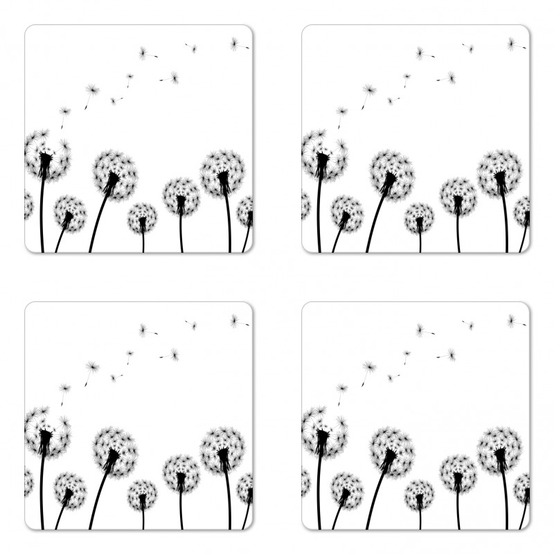 Faded Blowball Plant Coaster Set Of Four