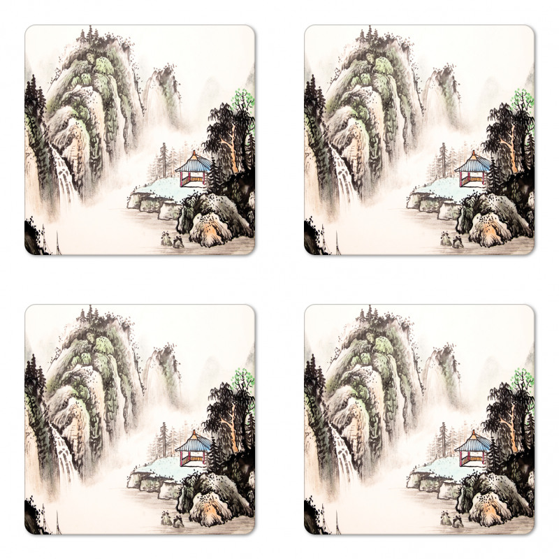 Watercolor Valley Coaster Set Of Four