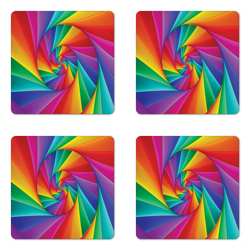 Abstract Art Vivid Swirl Coaster Set Of Four