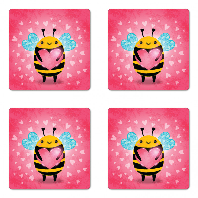 Bumblebee Cartoon Coaster Set Of Four